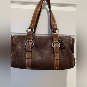 Coach brown leather saddle bag